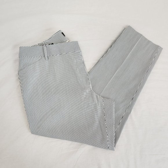 TALBOTS Hampshire Ankle Pants Navy/White Stripes Printed Size 16W New No Tags! - Picture 7 of 16